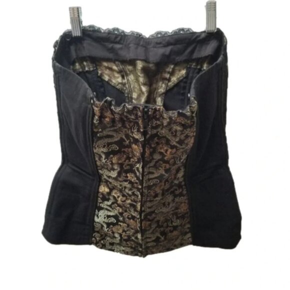 Tripp NYC Daang Goodman Rare Lace Up Corset Top Lace Black Floral S - Picture 2 of 12